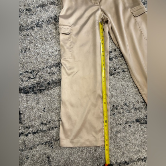 Cache Satin Wide Leg Cargo Pants - Cream - Picture 6 of 11